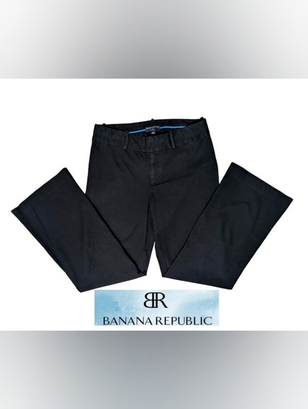 Banana Republic Jackson Fit Black Trousers Size 10 Baggy Office/Work Pants
